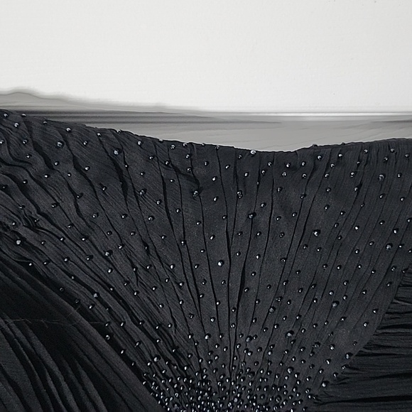 BCBG MAXAZRIA Rhinestone BLACK MAXI Chiffon DRESS - Picture 6 of 11